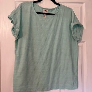 St. John's Bay Green Boxy Short Sleeve T-Shirt